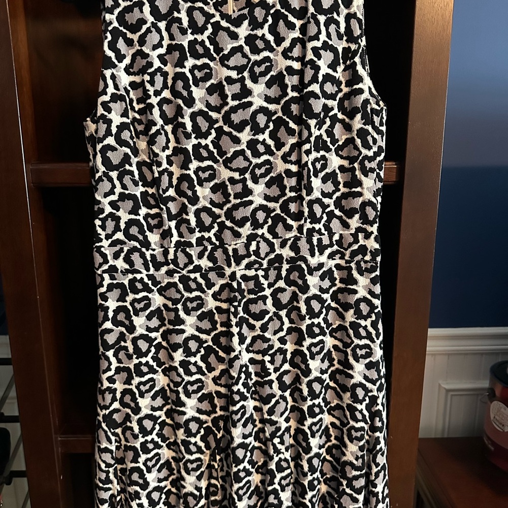Diane Von Furstenberg Black and White Leopard Mini Dress